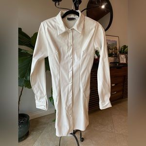 Long sleeve cream dress